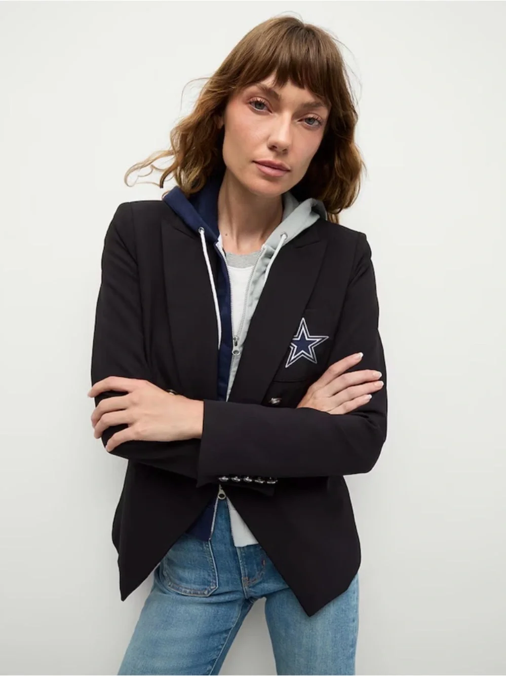 Veronica Beard x NFL Dallas Cowboys Double-Breasted Blazer with Dickey - Picture 3 of 8